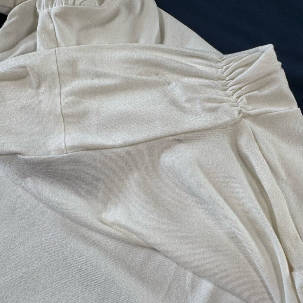 New Directions Petite White Mock Neck Puff Sleeve Top PM - Picture 9 of 10